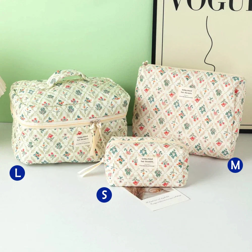 ✨ Cute Quilted Cotton Makeup Bag ✨