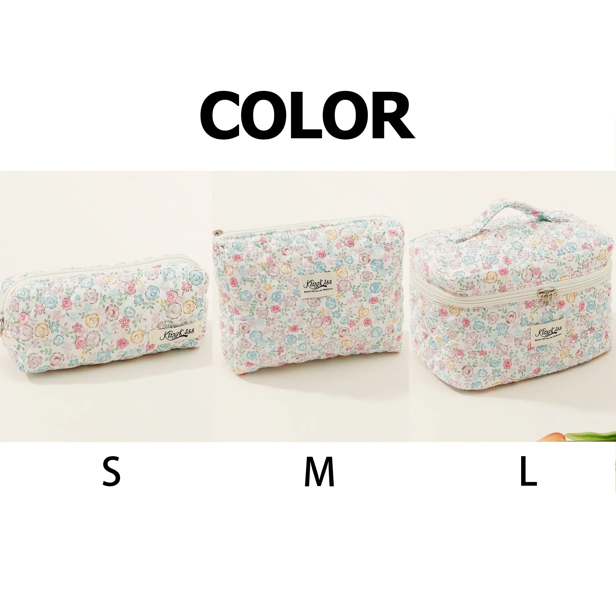 ✨ Cute Quilted Cotton Makeup Bag ✨