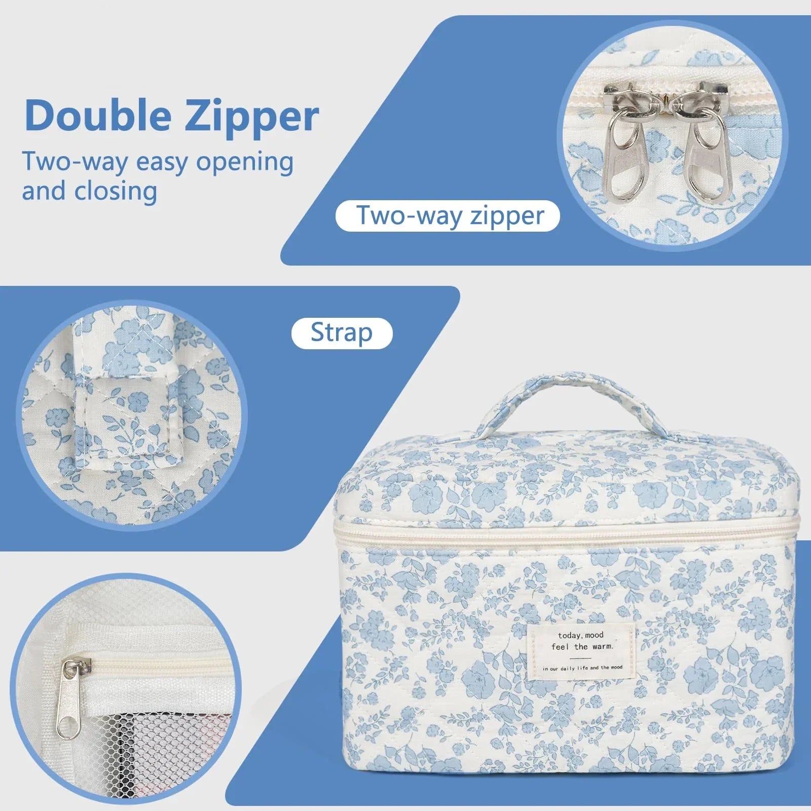 ✨ Cute Quilted Cotton Makeup Bag ✨