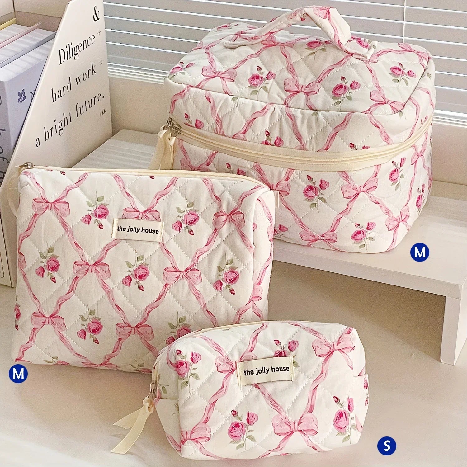 ✨ Cute Quilted Cotton Makeup Bag ✨